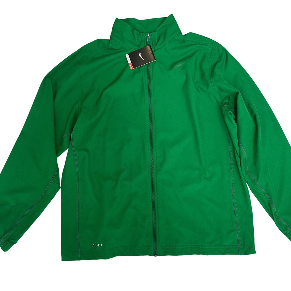 Nike NWT Dri-FIT Green Full Zip Training Track Jacket Men's‎ gym athleisure XL